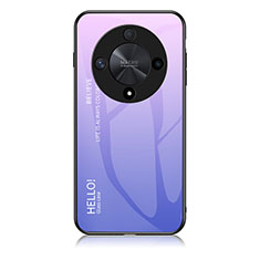 Carcasa Bumper Funda Silicona Espejo Gradiente Arco iris LS1 para Huawei Honor X9b 5G Purpura Claro