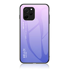 Carcasa Bumper Funda Silicona Espejo Gradiente Arco iris LS1 para Huawei Nova Y61 Purpura Claro