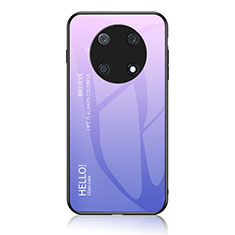 Carcasa Bumper Funda Silicona Espejo Gradiente Arco iris LS1 para Huawei Nova Y90 Purpura Claro