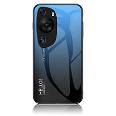 Carcasa Bumper Funda Silicona Espejo Gradiente Arco iris LS1 para Huawei P60 Art Azul