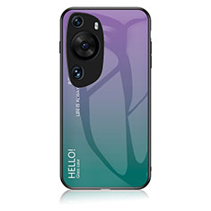 Carcasa Bumper Funda Silicona Espejo Gradiente Arco iris LS1 para Huawei P60 Art Multicolor