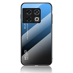 Carcasa Bumper Funda Silicona Espejo Gradiente Arco iris LS1 para OnePlus 10 Pro 5G Azul