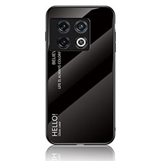 Carcasa Bumper Funda Silicona Espejo Gradiente Arco iris LS1 para OnePlus 10 Pro 5G Negro
