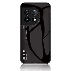 Carcasa Bumper Funda Silicona Espejo Gradiente Arco iris LS1 para OnePlus 11 5G Negro