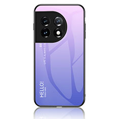 Carcasa Bumper Funda Silicona Espejo Gradiente Arco iris LS1 para OnePlus 11 5G Purpura Claro