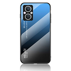 Carcasa Bumper Funda Silicona Espejo Gradiente Arco iris LS1 para OnePlus Nord N20 5G Azul