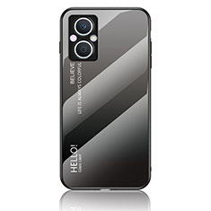Carcasa Bumper Funda Silicona Espejo Gradiente Arco iris LS1 para OnePlus Nord N20 5G Gris Oscuro