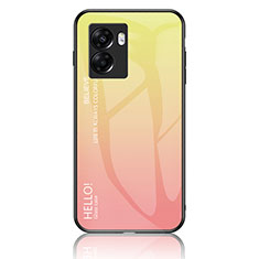 Carcasa Bumper Funda Silicona Espejo Gradiente Arco iris LS1 para OnePlus Nord N300 5G Amarillo