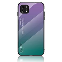 Carcasa Bumper Funda Silicona Espejo Gradiente Arco iris LS1 para Oppo A16e Multicolor
