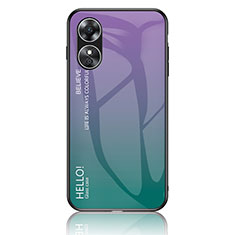 Carcasa Bumper Funda Silicona Espejo Gradiente Arco iris LS1 para Oppo A17 Multicolor
