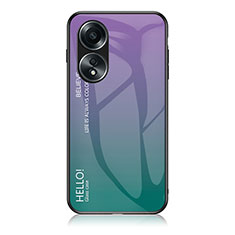 Carcasa Bumper Funda Silicona Espejo Gradiente Arco iris LS1 para Oppo A58 4G Multicolor