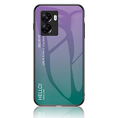 Carcasa Bumper Funda Silicona Espejo Gradiente Arco iris LS1 para Oppo A77 5G Multicolor