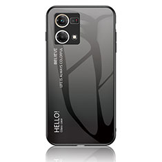Carcasa Bumper Funda Silicona Espejo Gradiente Arco iris LS1 para Oppo F21 Pro 4G Gris Oscuro