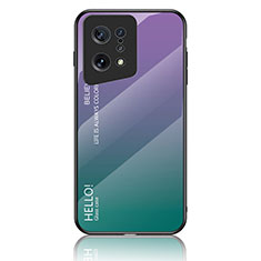 Carcasa Bumper Funda Silicona Espejo Gradiente Arco iris LS1 para Oppo Find X5 5G Multicolor