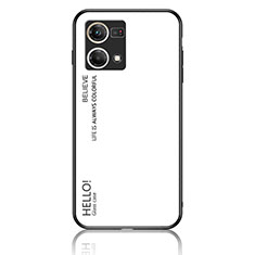 Carcasa Bumper Funda Silicona Espejo Gradiente Arco iris LS1 para Oppo Reno7 4G Blanco