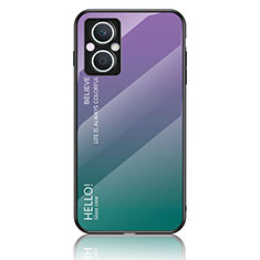 Carcasa Bumper Funda Silicona Espejo Gradiente Arco iris LS1 para Oppo Reno7 Z 5G Multicolor