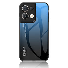 Carcasa Bumper Funda Silicona Espejo Gradiente Arco iris LS1 para Oppo Reno8 Pro 5G Azul