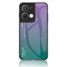 Carcasa Bumper Funda Silicona Espejo Gradiente Arco iris LS1 para Oppo Reno8 Pro 5G Multicolor