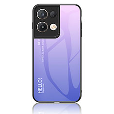 Carcasa Bumper Funda Silicona Espejo Gradiente Arco iris LS1 para Oppo Reno8 Pro 5G Purpura Claro