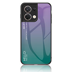 Carcasa Bumper Funda Silicona Espejo Gradiente Arco iris LS1 para Oppo Reno9 Pro 5G Multicolor