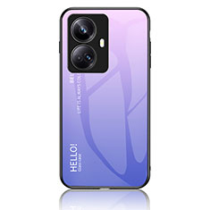 Carcasa Bumper Funda Silicona Espejo Gradiente Arco iris LS1 para Realme 10 Pro+ Plus 5G Purpura Claro