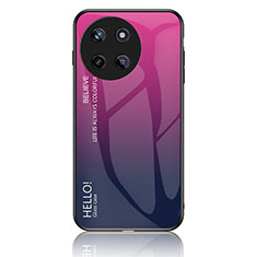 Carcasa Bumper Funda Silicona Espejo Gradiente Arco iris LS1 para Realme 11 4G Rosa Roja
