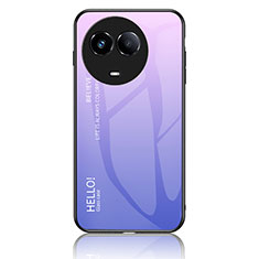 Carcasa Bumper Funda Silicona Espejo Gradiente Arco iris LS1 para Realme 11 5G Purpura Claro