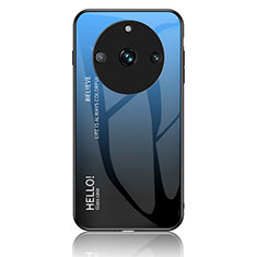 Carcasa Bumper Funda Silicona Espejo Gradiente Arco iris LS1 para Realme 11 Pro 5G Azul