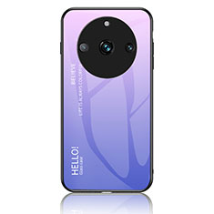 Carcasa Bumper Funda Silicona Espejo Gradiente Arco iris LS1 para Realme 11 Pro 5G Purpura Claro