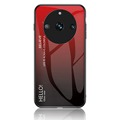 Carcasa Bumper Funda Silicona Espejo Gradiente Arco iris LS1 para Realme 11 Pro 5G Rojo
