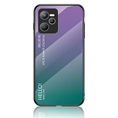 Carcasa Bumper Funda Silicona Espejo Gradiente Arco iris LS1 para Realme C35 Multicolor
