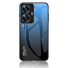 Carcasa Bumper Funda Silicona Espejo Gradiente Arco iris LS1 para Realme C55 Azul