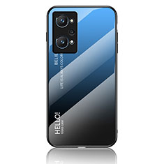 Carcasa Bumper Funda Silicona Espejo Gradiente Arco iris LS1 para Realme GT Neo 3T 5G Azul