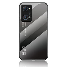 Carcasa Bumper Funda Silicona Espejo Gradiente Arco iris LS1 para Realme GT Neo 3T 5G Gris Oscuro