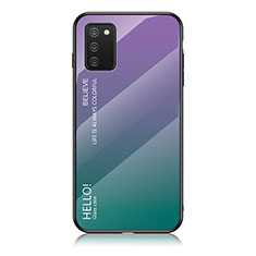 Carcasa Bumper Funda Silicona Espejo Gradiente Arco iris LS1 para Samsung Galaxy A03s Multicolor