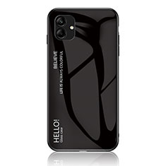 Carcasa Bumper Funda Silicona Espejo Gradiente Arco iris LS1 para Samsung Galaxy A04E Negro