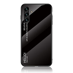 Carcasa Bumper Funda Silicona Espejo Gradiente Arco iris LS1 para Samsung Galaxy A04s Negro