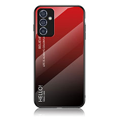 Carcasa Bumper Funda Silicona Espejo Gradiente Arco iris LS1 para Samsung Galaxy A05s Rojo