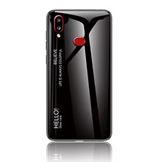 Carcasa Bumper Funda Silicona Espejo Gradiente Arco iris LS1 para Samsung Galaxy A10s Negro