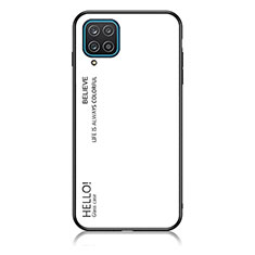 Carcasa Bumper Funda Silicona Espejo Gradiente Arco iris LS1 para Samsung Galaxy A12 Blanco