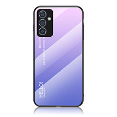 Carcasa Bumper Funda Silicona Espejo Gradiente Arco iris LS1 para Samsung Galaxy A15 5G Purpura Claro