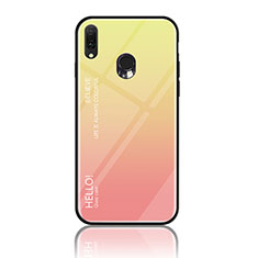 Carcasa Bumper Funda Silicona Espejo Gradiente Arco iris LS1 para Samsung Galaxy A20e Amarillo