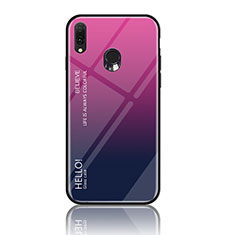 Carcasa Bumper Funda Silicona Espejo Gradiente Arco iris LS1 para Samsung Galaxy A20e Rosa Roja