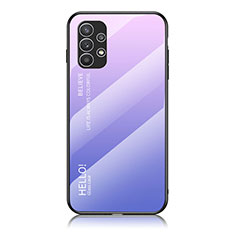 Carcasa Bumper Funda Silicona Espejo Gradiente Arco iris LS1 para Samsung Galaxy A23 4G Purpura Claro