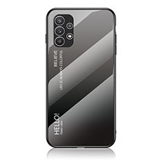 Carcasa Bumper Funda Silicona Espejo Gradiente Arco iris LS1 para Samsung Galaxy A23 5G Gris Oscuro