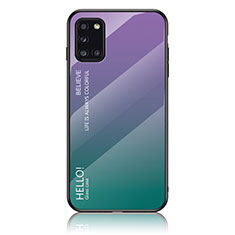 Carcasa Bumper Funda Silicona Espejo Gradiente Arco iris LS1 para Samsung Galaxy A31 Multicolor
