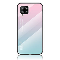 Carcasa Bumper Funda Silicona Espejo Gradiente Arco iris LS1 para Samsung Galaxy A42 5G Cian