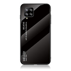 Carcasa Bumper Funda Silicona Espejo Gradiente Arco iris LS1 para Samsung Galaxy A42 5G Negro