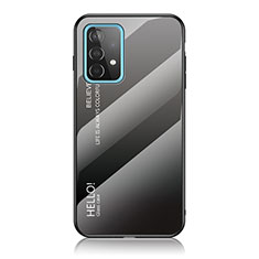 Carcasa Bumper Funda Silicona Espejo Gradiente Arco iris LS1 para Samsung Galaxy A52s 5G Gris Oscuro