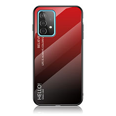 Carcasa Bumper Funda Silicona Espejo Gradiente Arco iris LS1 para Samsung Galaxy A52s 5G Rojo